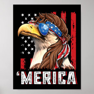 Patriottische Amerikaanse Zeearend Mullet Merica V Poster
