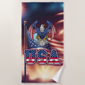 Patriottische Amerikaanse zeearend Strandlaken (Voorkant)