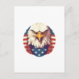 Patriottische Amerikaanse Zeearend Vlag Grafisch Feestdagenkaart
