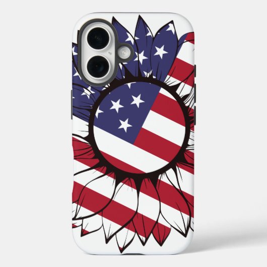 Patriottische Amerikaanse Zonnebloem Case-Mate iPhone Case (Achterkant)