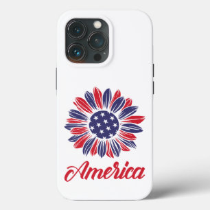 Patriottische Amerikaanse zonnebloem Case-Mate iPhone Case