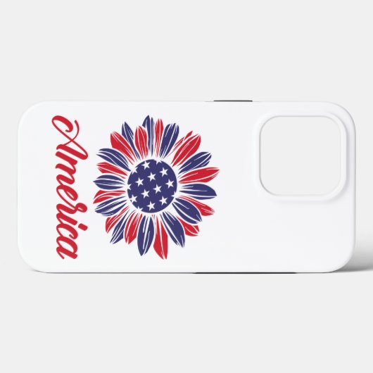 Patriottische Amerikaanse zonnebloem Case-Mate iPhone Case (Achterkant (horizontaal))