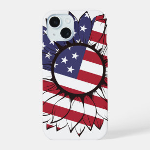 Patriottische Amerikaanse Zonnebloem iPhone 15 Case