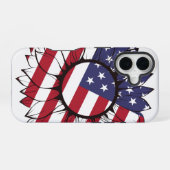 Patriottische Amerikaanse Zonnebloem iPhone 16 Hoesje (Achterkant horizontaal)