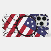 Patriottische Amerikaanse Zonnebloem iPhone Hoesje (Achterkant horizontaal)