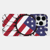 Patriottische Amerikaanse Zonnebloem iPhone Hoesje (Achterkant horizontaal)