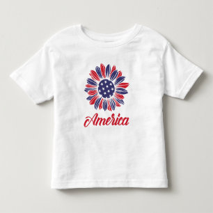 Patriottische Amerikaanse Zonnebloem Kinder Shirts