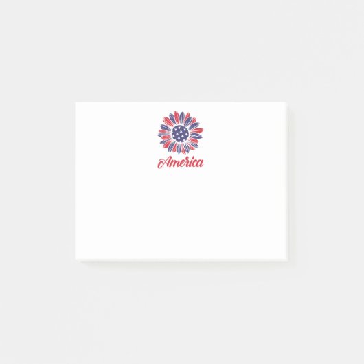 Patriottische Amerikaanse zonnebloem Post-it® Notes (Voorkant)