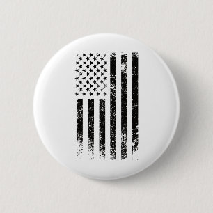 Patriottische Amerikaanse Zwarte Vlag Vervuild Gru Ronde Button 5,7 Cm