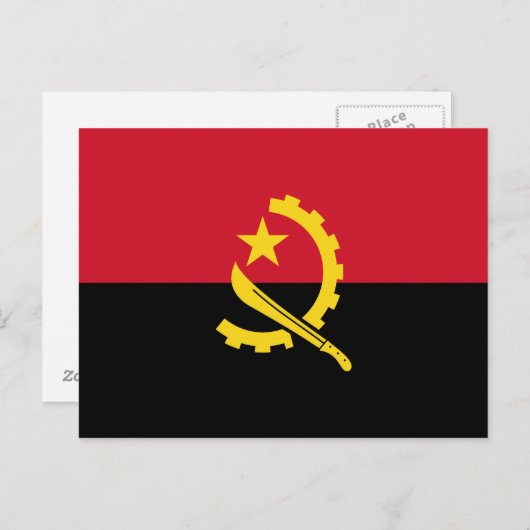 Patriottische Angolese vlag Briefkaart (Voorkant / Achterkant)