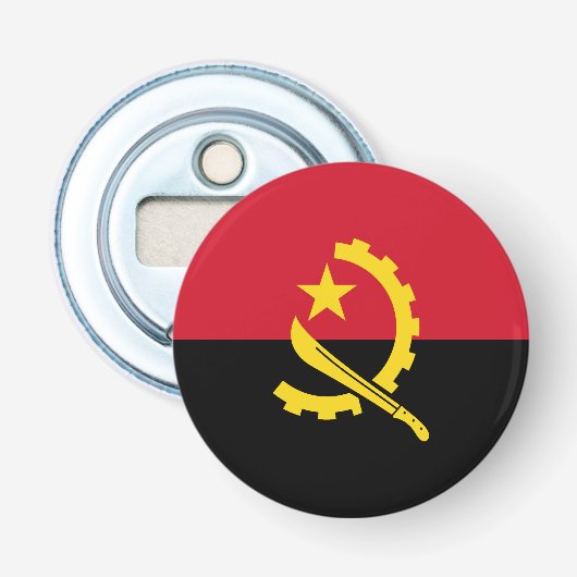 Patriottische Angolese vlag Button Flesopener (Voorkant)