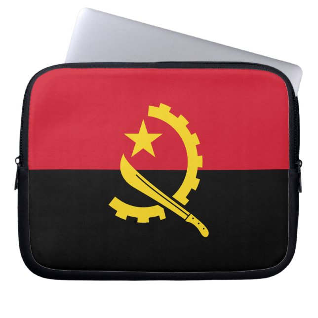 Patriottische Angolese vlag Laptop Sleeve (Voorkant)