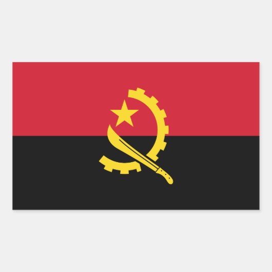 Patriottische Angolese vlag Rechthoekige Sticker (Voorkant)