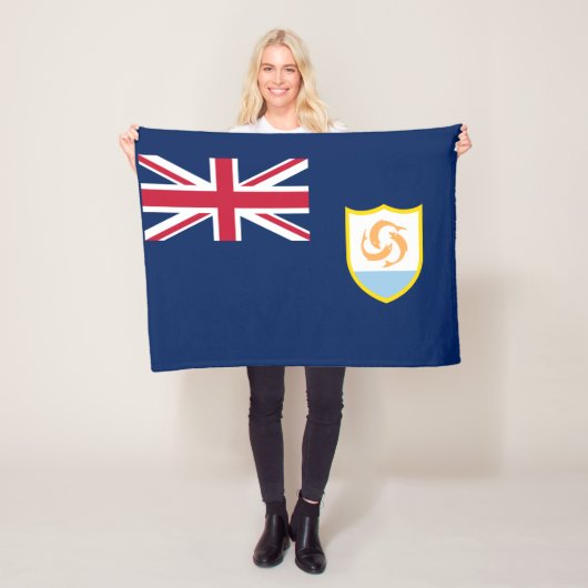Patriottische Anguilla-vlag Fleece Deken (In situ)
