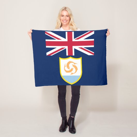 Patriottische Anguilla-vlag Fleece Deken (In situ)