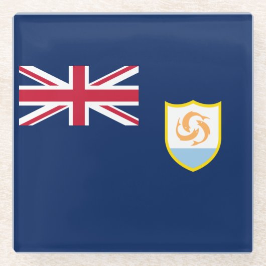 Patriottische Anguilla-vlag Glazen Onderzetter (Voorkant)