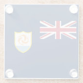 Patriottische Anguilla-vlag Glazen Onderzetter (Achterkant)