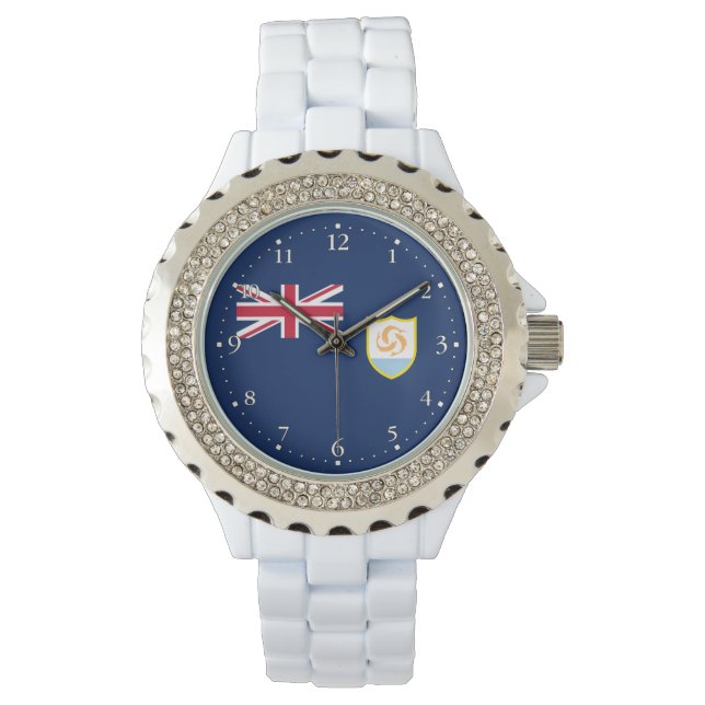 Patriottische Anguilla-vlag Horloge (Voorkant)