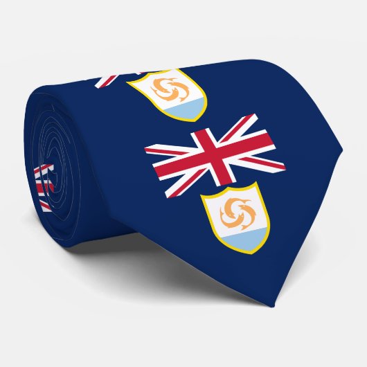 Patriottische Anguilla-vlag nekband Stropdas (Opgerold)