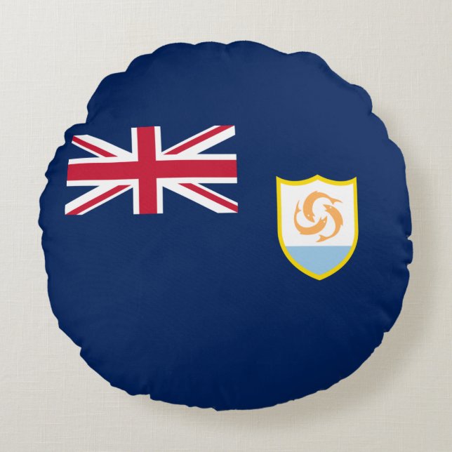Patriottische Anguilla-vlag Rond Kussen (Voorkant)