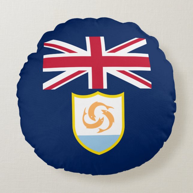 Patriottische Anguilla Vlag Ronde Kussen (Voorkant)