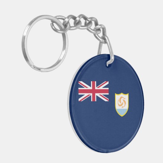 Patriottische Anguilla-vlag Sleutelhanger (Voorkant Links)