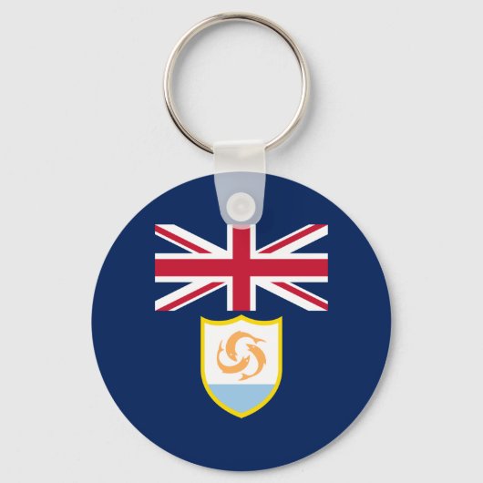 Patriottische Anguilla Vlag Sleutelhanger (Voorkant)