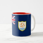 Patriottische Anguilla-vlag Tweekleurige Koffiemok (Voorkant rechts)