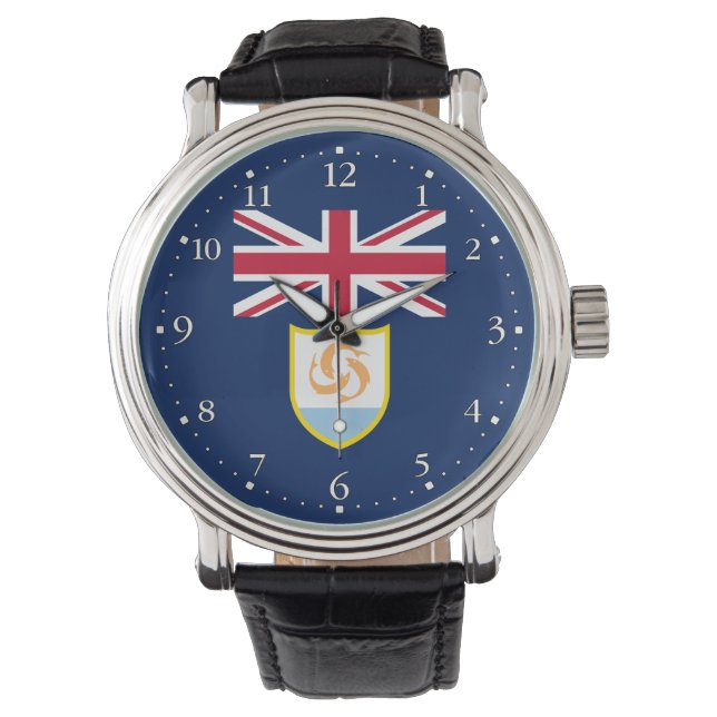 Patriottische Anguillaanse vlag Horloge (Voorkant)