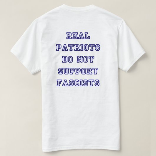 Patriottische Anti-Fascisme Blauw T-shirt (Design achterkant)