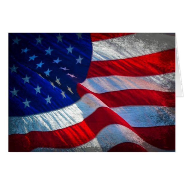 Patriottische Antieke Amerikaanse Vlag Notitiekaar (Voorkant Horizontaal)