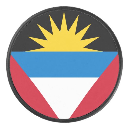 Patriottische antigua en Barbuda-vlag Hockey Puck (Voorkant)