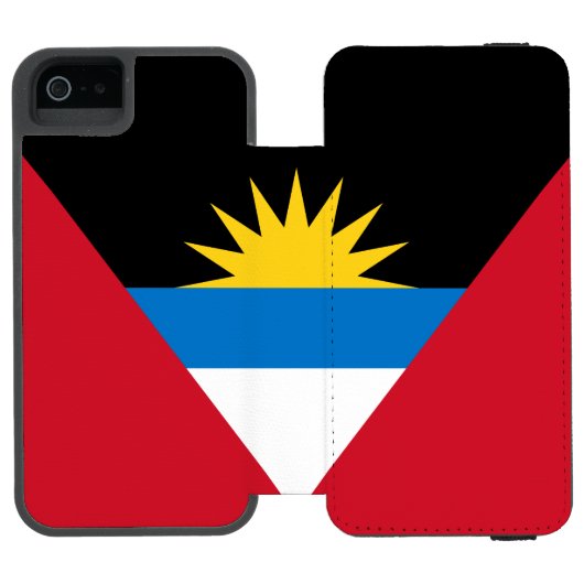 Patriottische antigua en Barbuda-vlag Incipio iPhone Portemonnee Hoesje (Agenda Open)