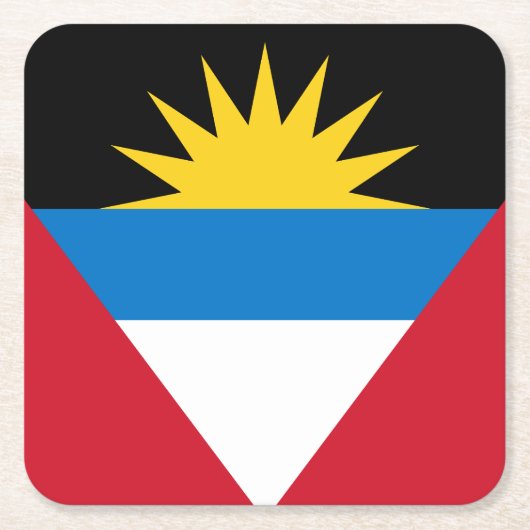 Patriottische antigua en Barbuda-vlag Kartonnen Onderzetters (Voorkant)