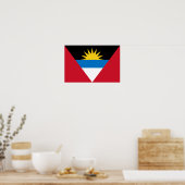 Patriottische antigua en Barbuda-vlag Poster (Keuken)