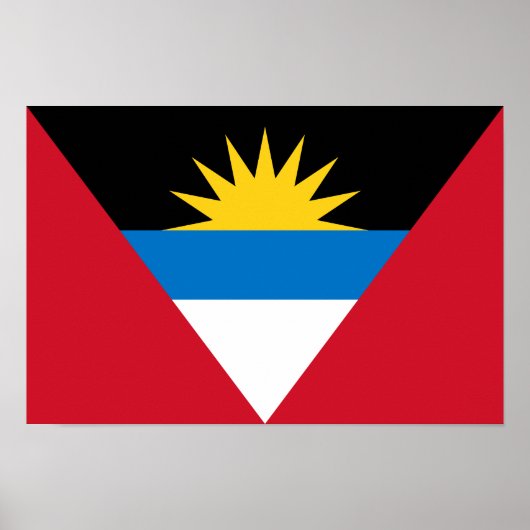 Patriottische antigua en Barbuda-vlag Poster (Voorkant)