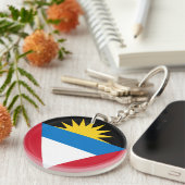 Patriottische antigua en Barbuda-vlag Sleutelhanger (Voorkant Rechts)