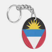 Patriottische antigua en Barbuda-vlag Sleutelhanger (Voorkant Links)