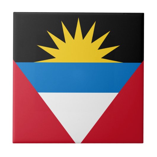Patriottische antigua en Barbuda-vlag Tegeltje (Voorkant)