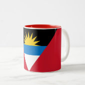 Patriottische antigua en Barbuda-vlag Tweekleurige Koffiemok (Voorkant rechts)