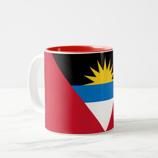 Patriottische antigua en Barbuda-vlag Tweekleurige Koffiemok (Voorkant links)