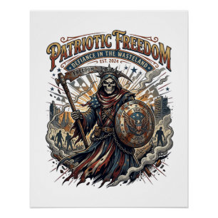 Patriottische Apocalyptische Vrijheid Oogster Zomb Perfect Poster