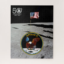 patriottische Apollo 11 Maan Mission patch en flag