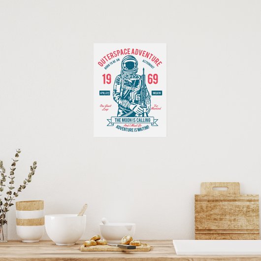 Patriottische Apollo 11 Mission Poster (Keuken)