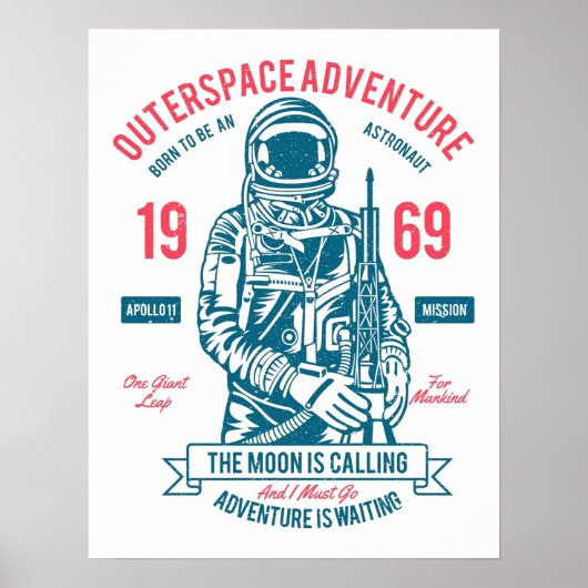 Patriottische Apollo 11 Mission Poster (Voorkant)