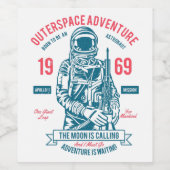 Patriottische Apollo 11 Mission Wijn Etiket (Enkel label)