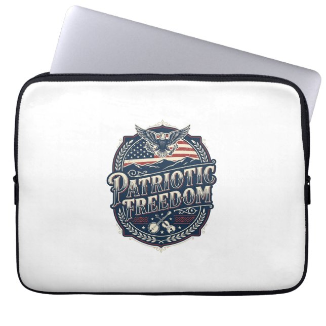 Patriottische Appalachische Erfgoed Vector Grafisc Laptop Sleeve (Voorkant)
