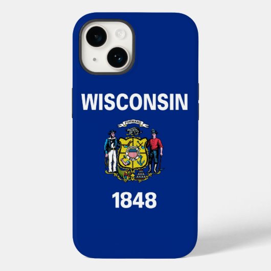 Patriottische Apple Hoesje-Mate, vlag van Wisconsi Case-Mate iPhone Case (Achterkant)
