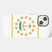 Patriottische Apple iPhone 13 Case-Mate, Rhode Isl Hoesje (Achterkant horizontaal)