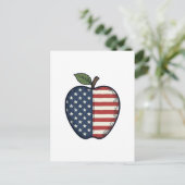 Patriottische Apple Vintage Gravure Vector Design_ Briefkaart (Staand voorkant)